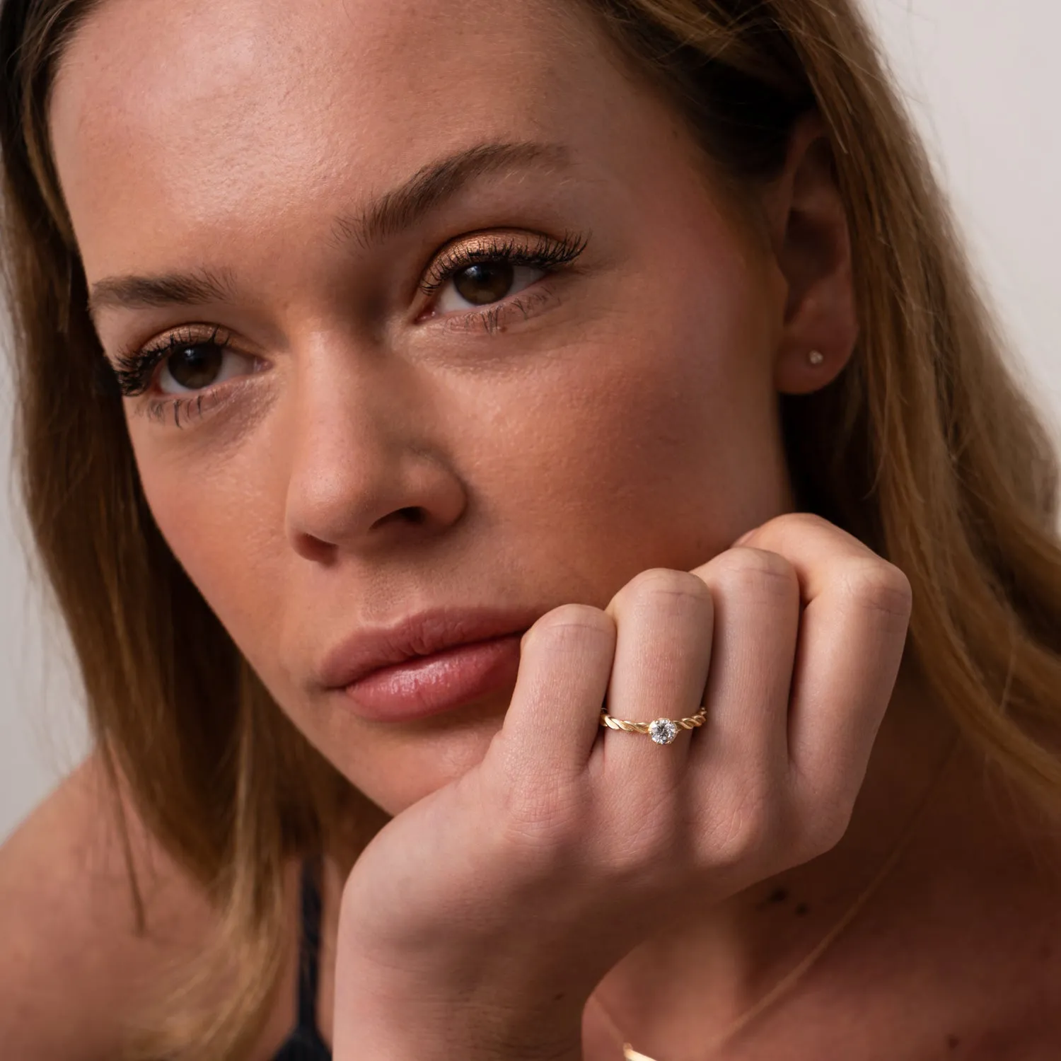 14k Twist Narrative Ring with 0.33ct Diamond sold by Dower & Hall product image thumbnail 2