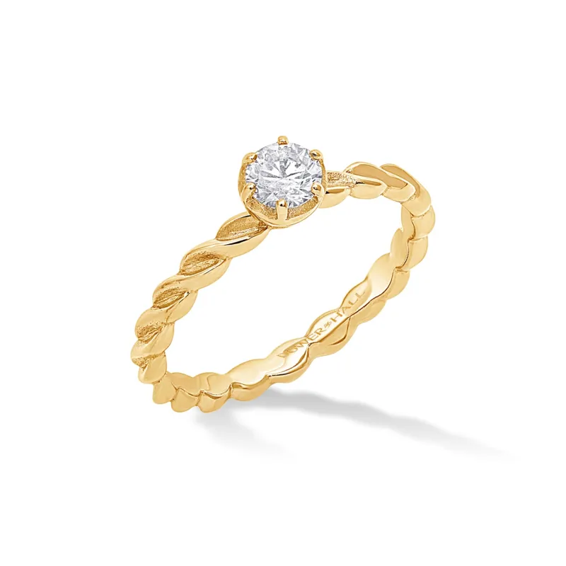 14k Twist Narrative Ring with 0.33ct Diamond sold by Dower & Hall