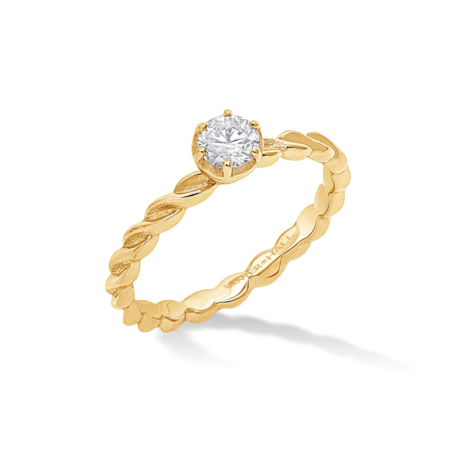 14k Twist Narrative Ring with 0.33ct Diamond sold by Dower & Hall