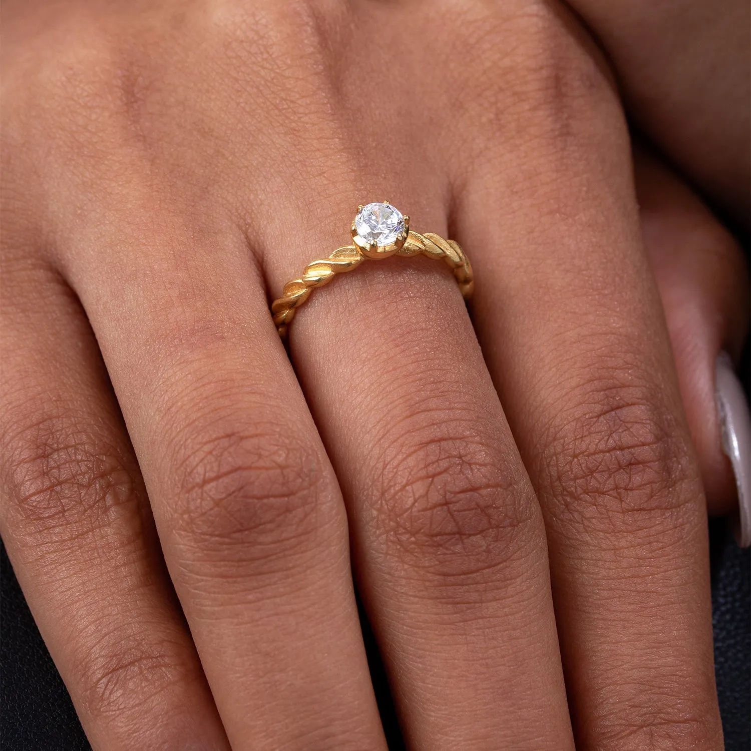 14k Twist Narrative Ring with 0.33ct Diamond sold by Dower & Hall product image thumbnail 3