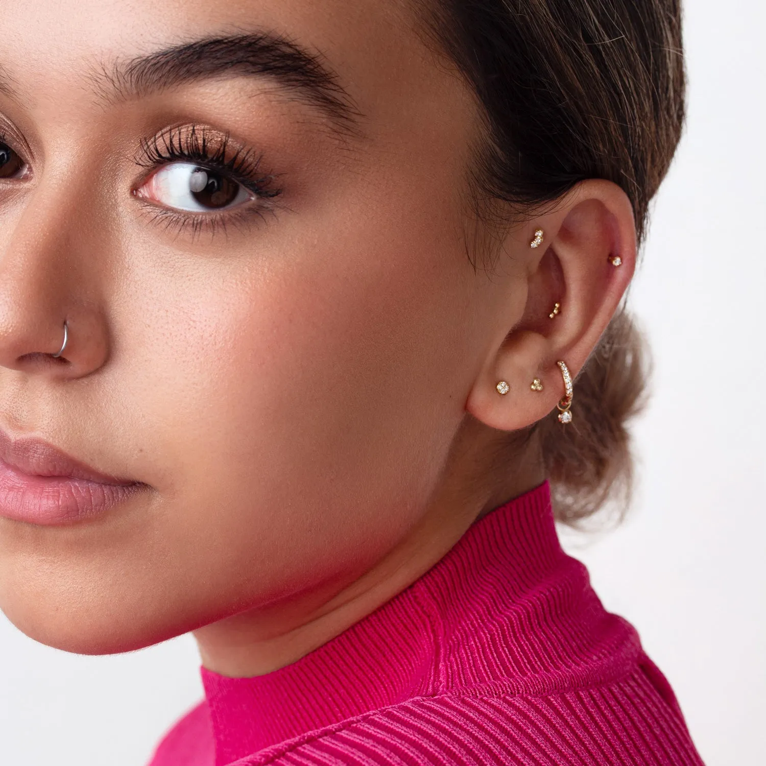 9k Diamond Curved Single Labret sold by Dower & Hall product image thumbnail 3