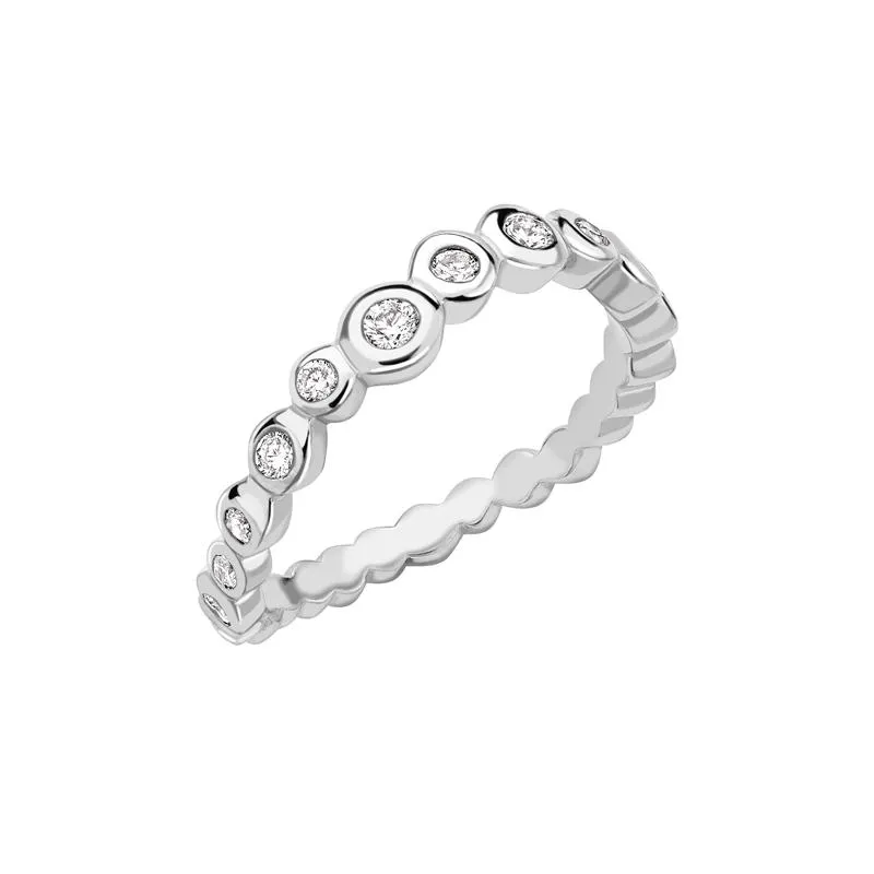 Platinum Undulating Half Eternity Ring - 0.25CT sold by Dower & Hall