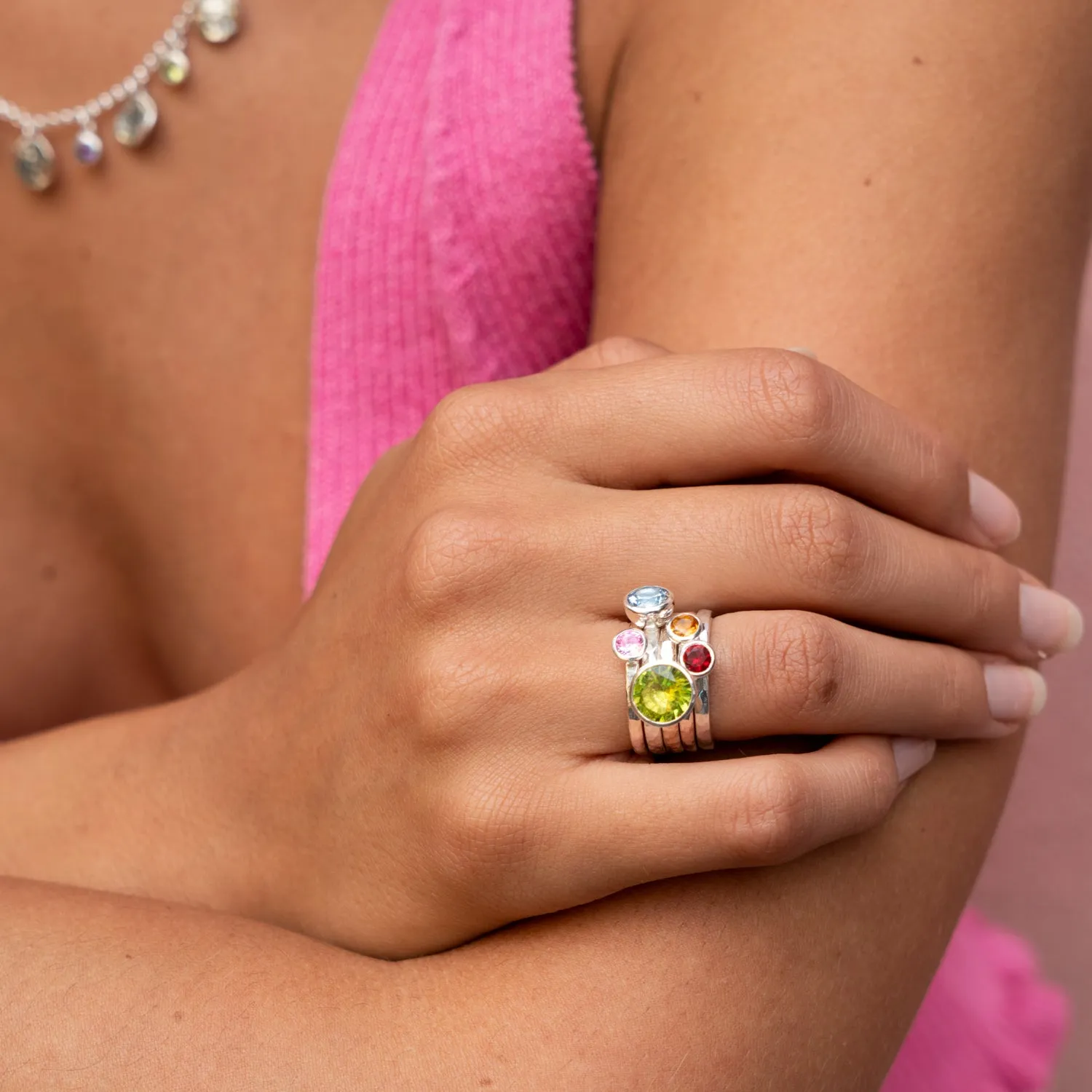 Rainbow Twinkle™ Stacking Rings sold by Dower & Hall product image thumbnail 2