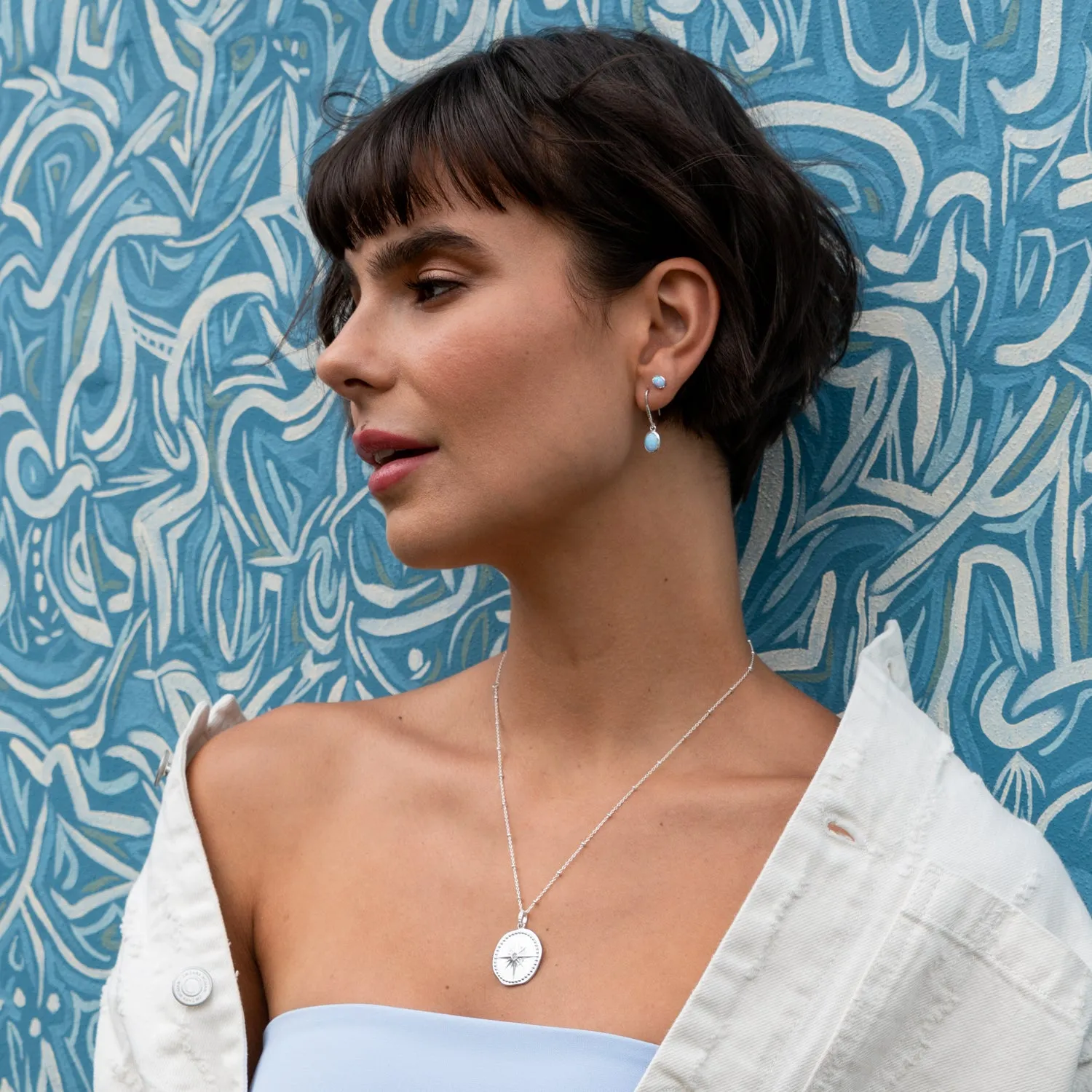 Oval Opal Array Drop Earrings sold by Dower & Hall product image thumbnail 2