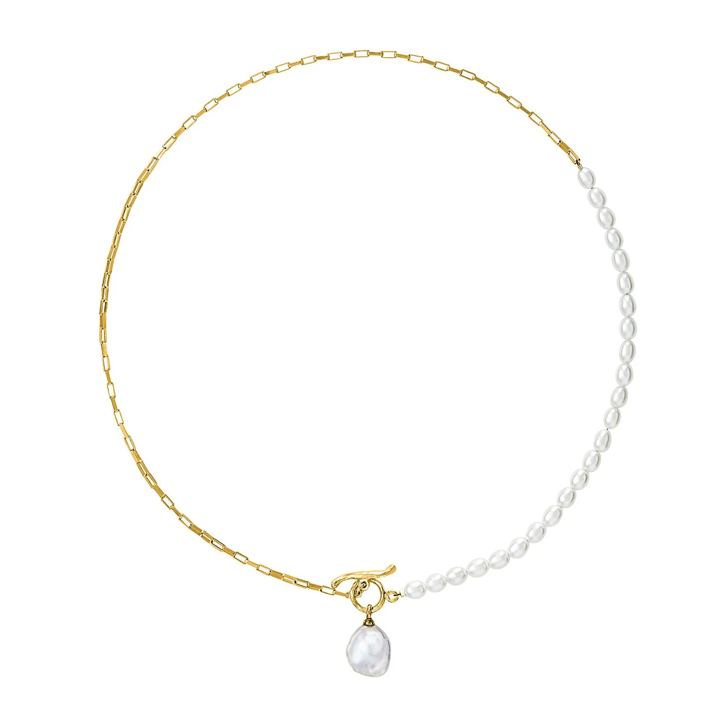Timeless Keshi Pearl Drop Chain Necklace sold by Dower & Hall product image thumbnail 4