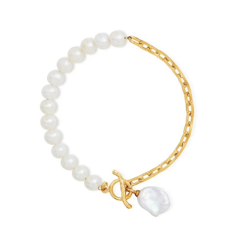 Timeless Keshi Pearl Chain Bracelet sold by Dower & Hall