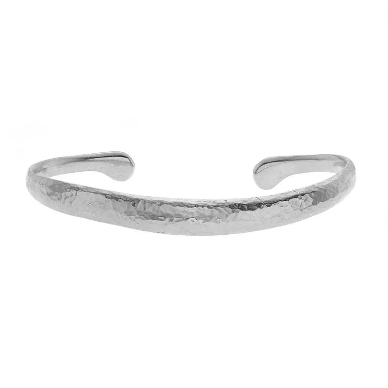 Men's Hammered Curved Bangle sold by Dower & Hall