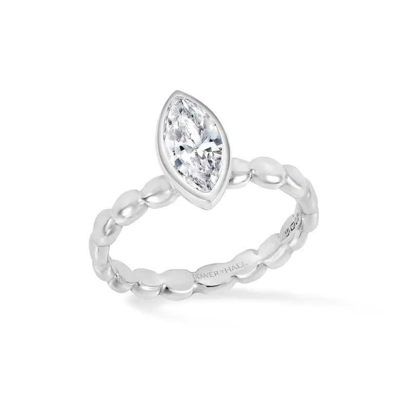 Marquise White Topaz Dewdrop Twinkle Ring sold by Dower & Hall