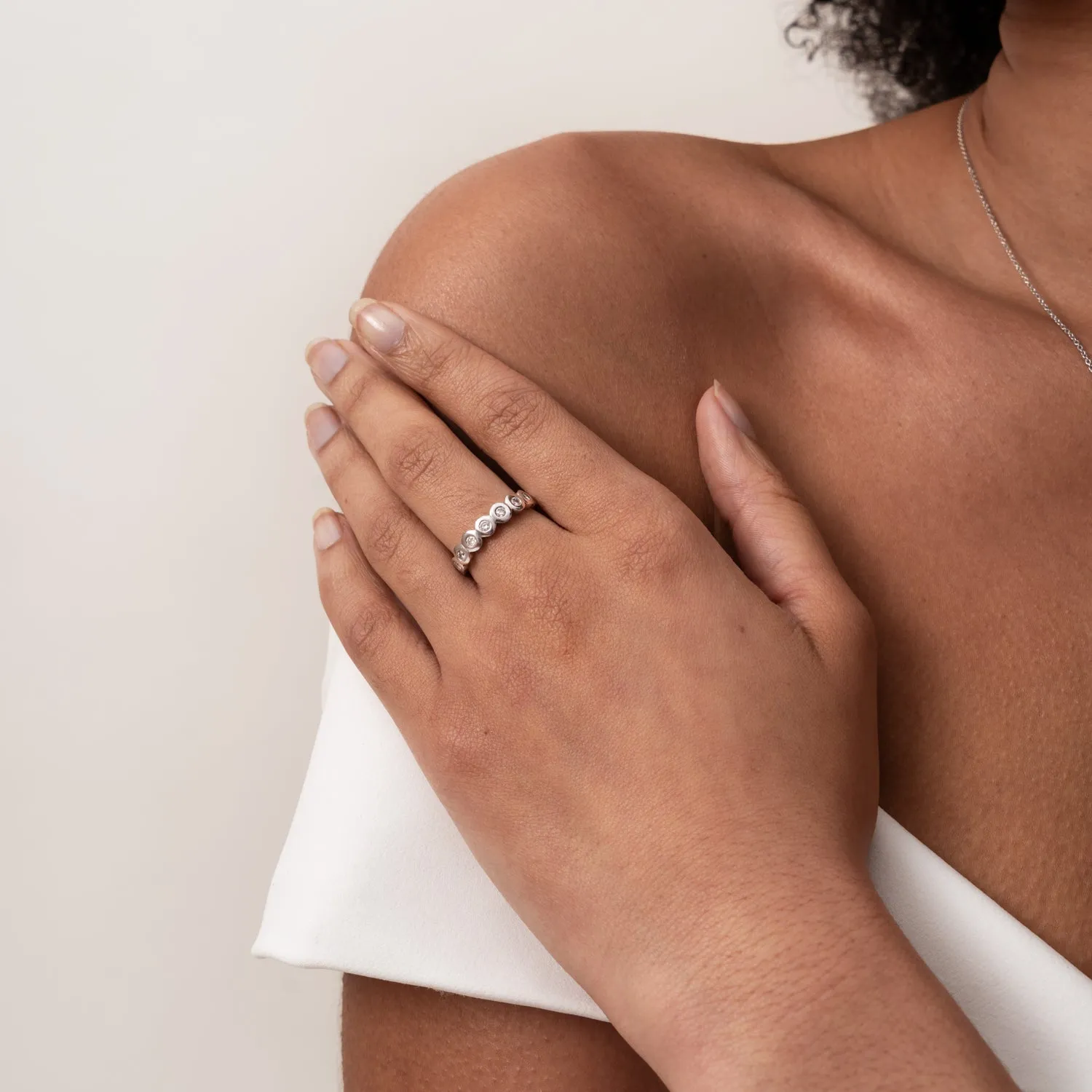 18k Gold & Diamond Dotty Half Eternity Ring - 0.33ct sold by Dower & Hall product image thumbnail 3