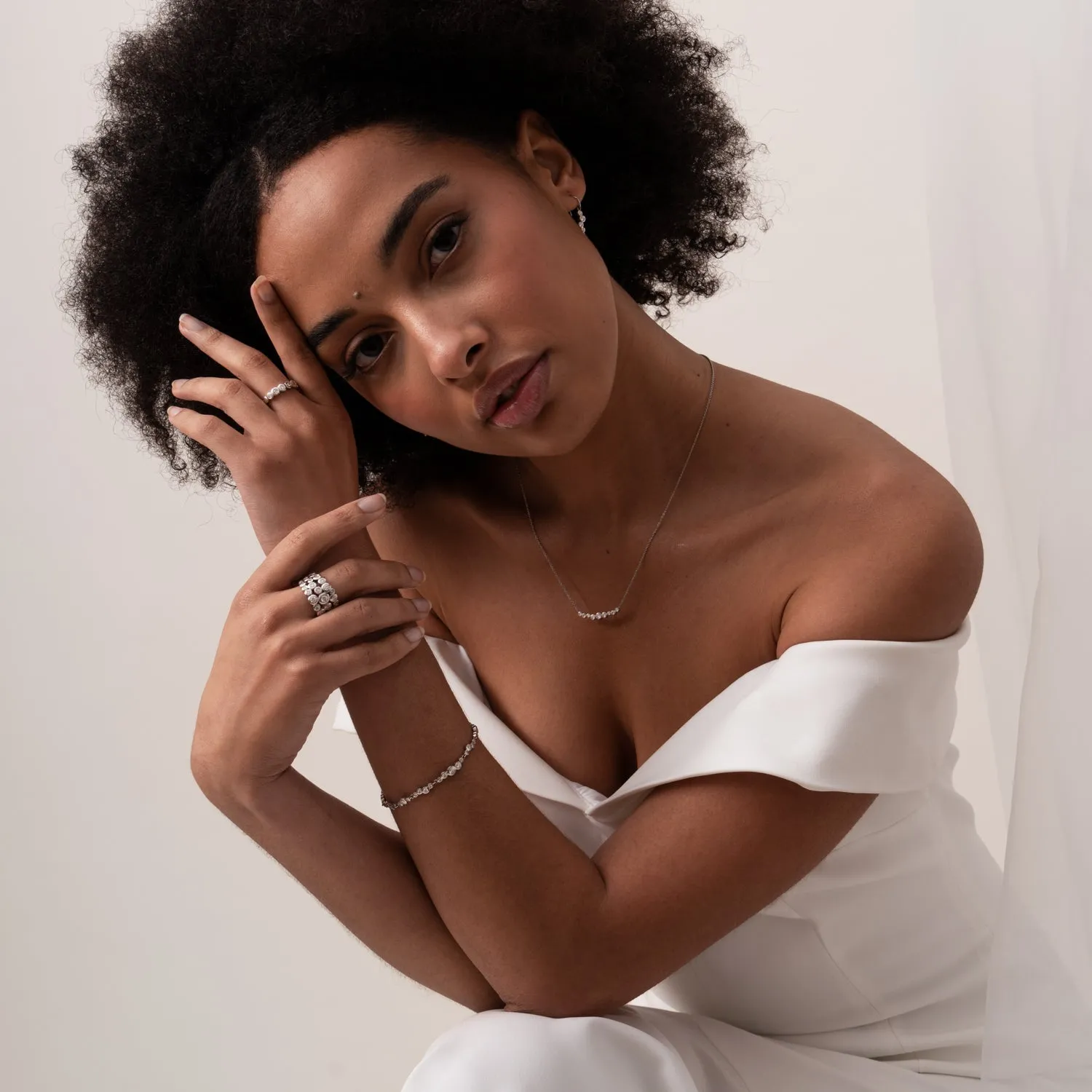 18k Gold & Diamond Triple Row Dotty Ring - 2.00CT sold by Dower & Hall product image thumbnail 3