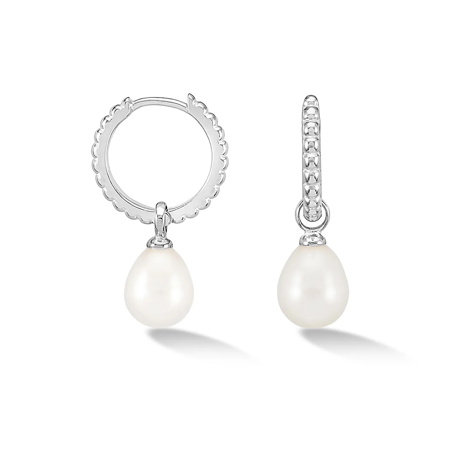 Timeless Oval Pearl Charm Hoops sold by Dower & Hall product image thumbnail 4