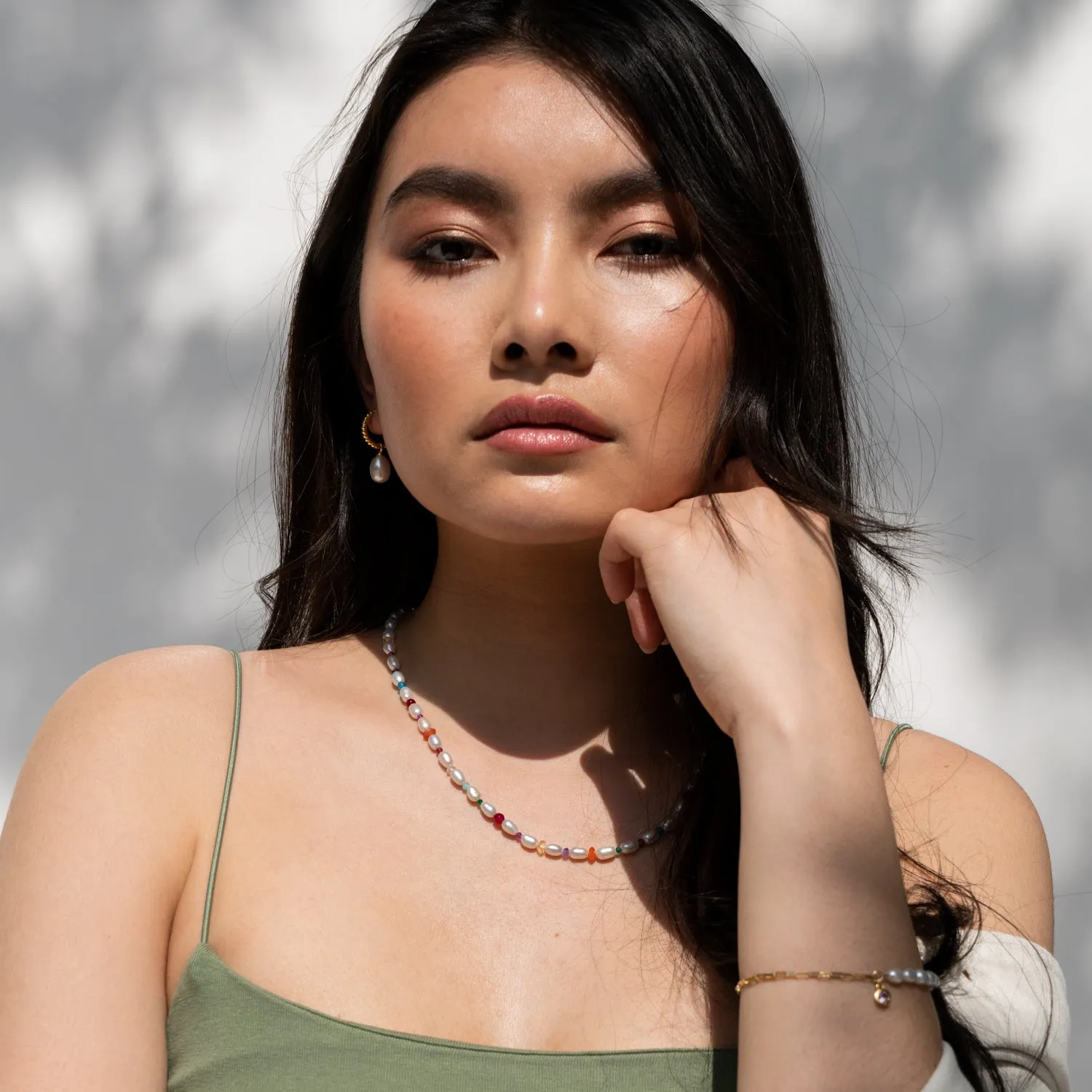 Timeless Oval Pearl Charm Hoops sold by Dower & Hall product image thumbnail 3