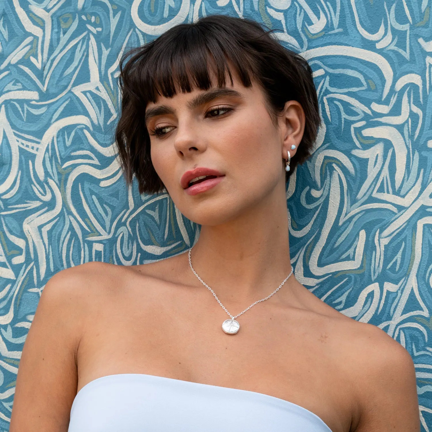 Hammered Opal Array Hoops sold by Dower & Hall product image thumbnail 2