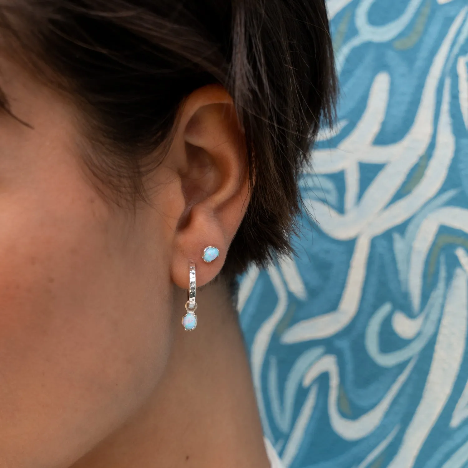 Hammered Opal Array Hoops sold by Dower & Hall product image thumbnail 3