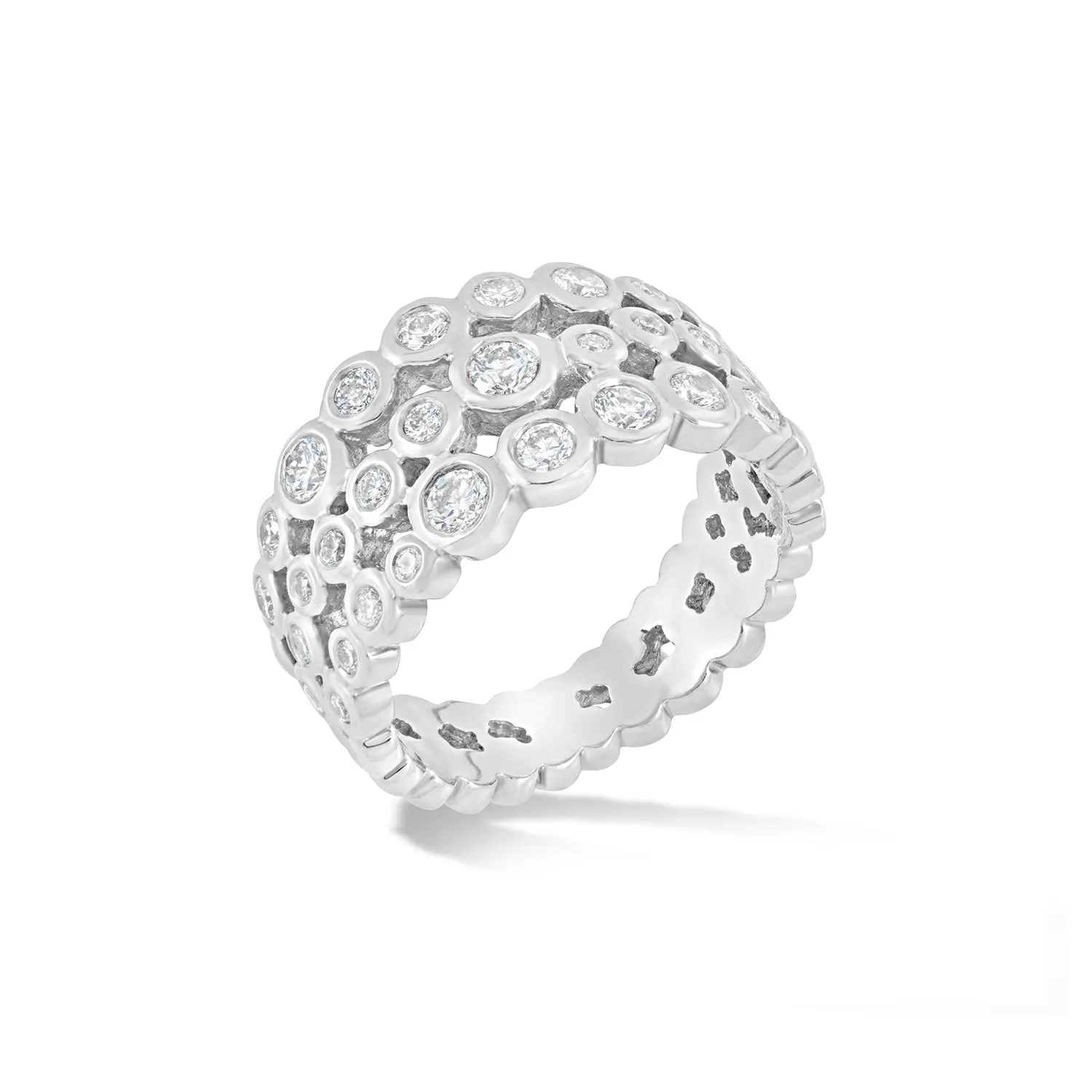 18k Gold & Diamond Triple Row Dotty Ring - 1.00CT sold by Dower & Hall product image thumbnail 5