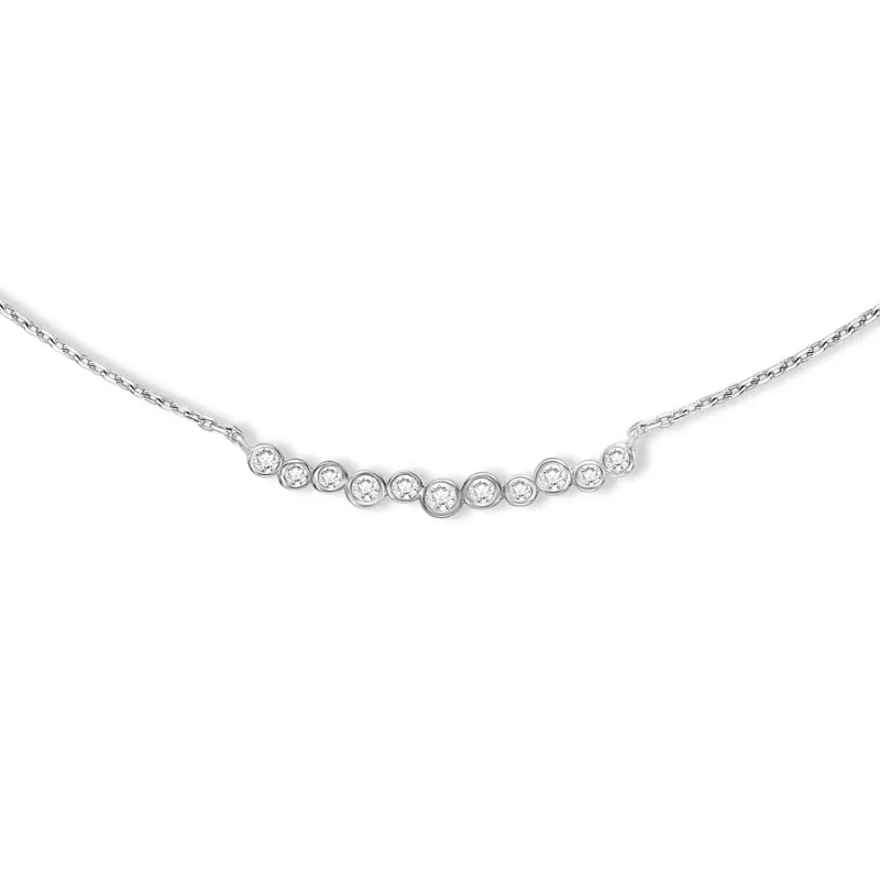 18k Gold & Diamond Medium Cascade Bar Necklace sold by Dower & Hall