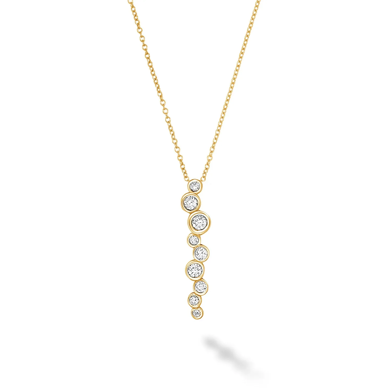 18k Gold & Diamond Long Cascade Pendant sold by Dower & Hall