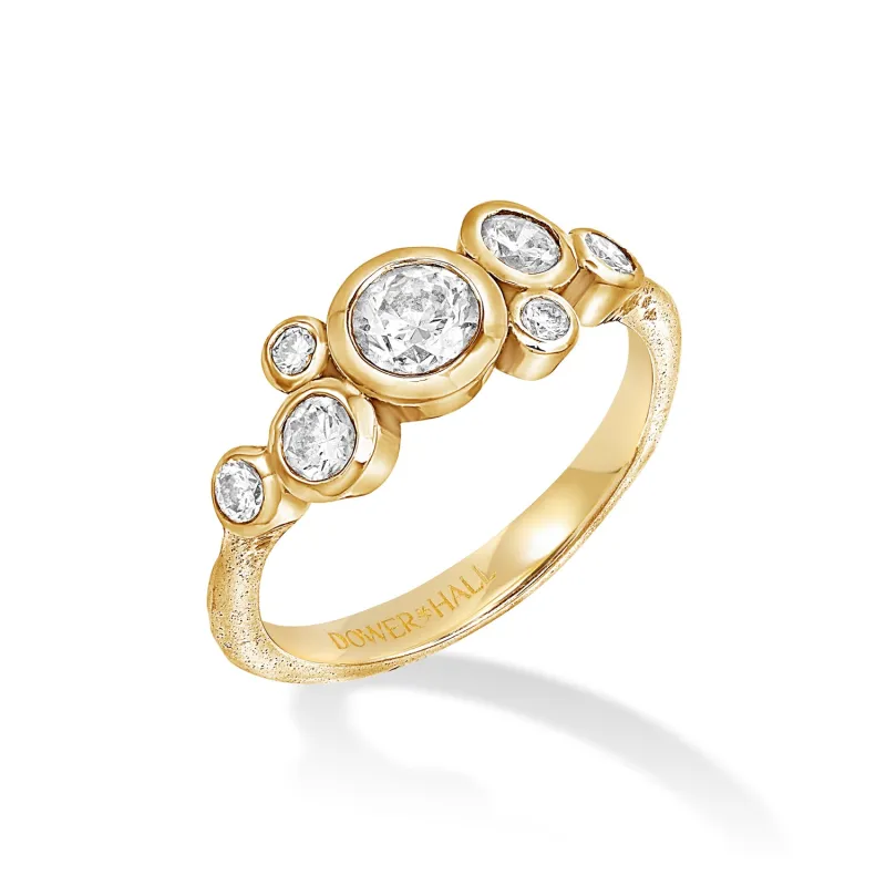 18k Gold & Diamond Cascade Cluster Ring sold by Dower & Hall
