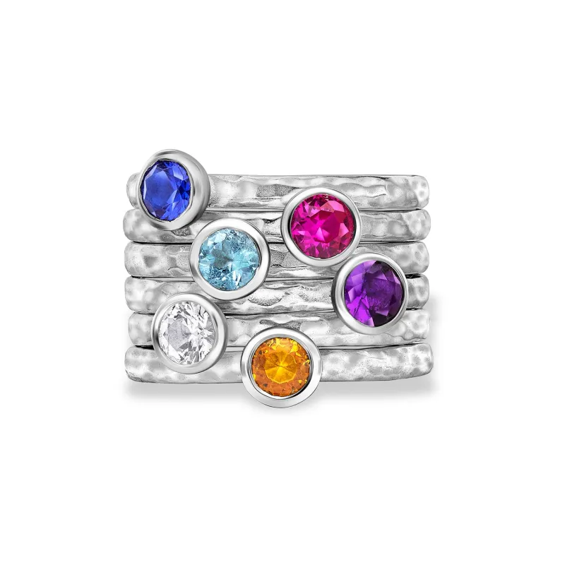 Carnival Twinkle Stacking Rings sold by Dower & Hall