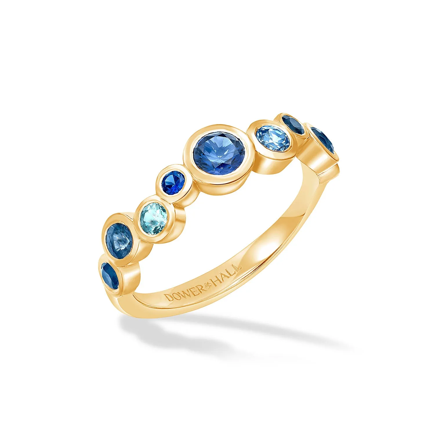 18k Blue Sapphire & Aquamarine Cascade Ring - 0.75ct sold by Dower & Hall product image thumbnail 5