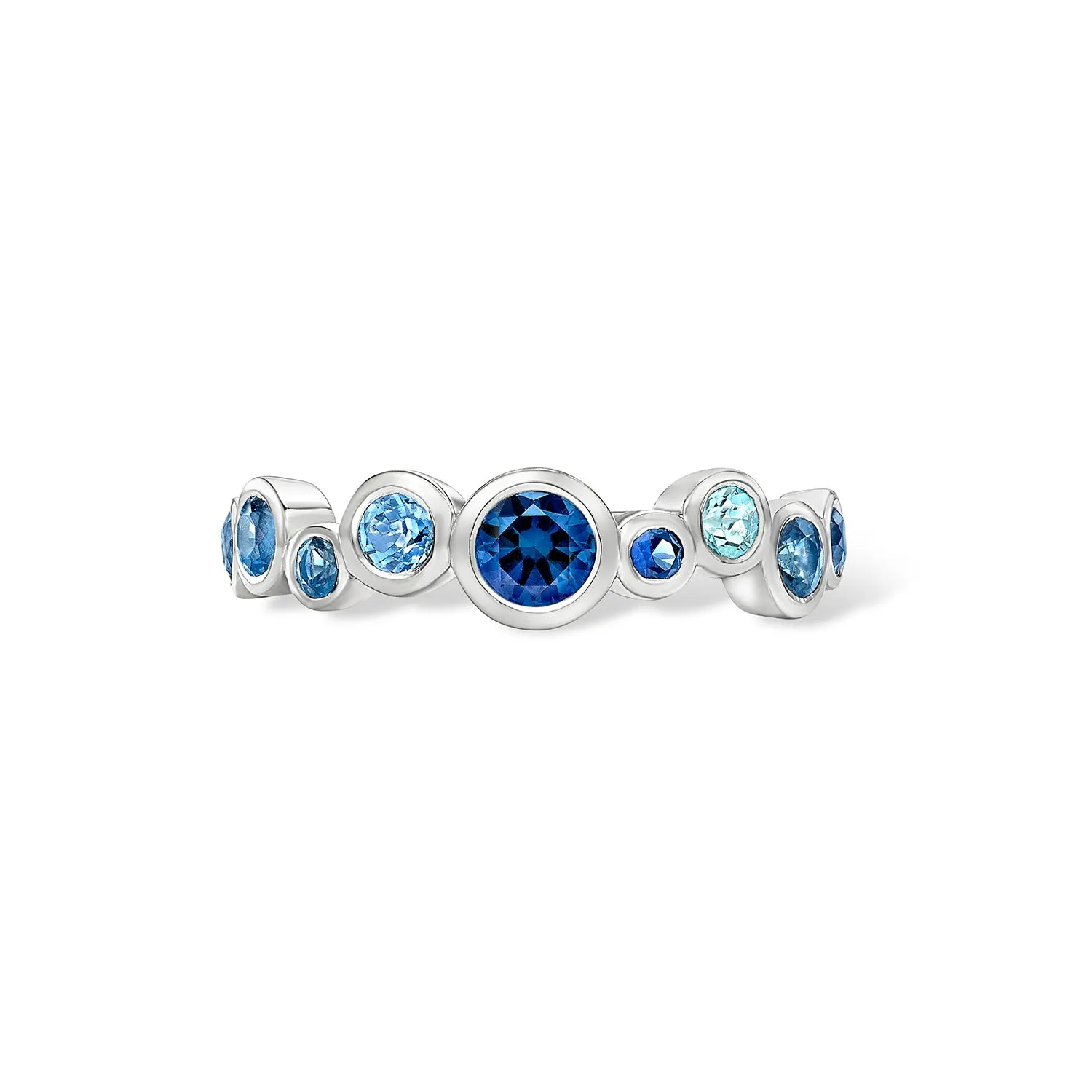18k Blue Sapphire & Aquamarine Cascade Ring - 0.75ct sold by Dower & Hall product image thumbnail 4