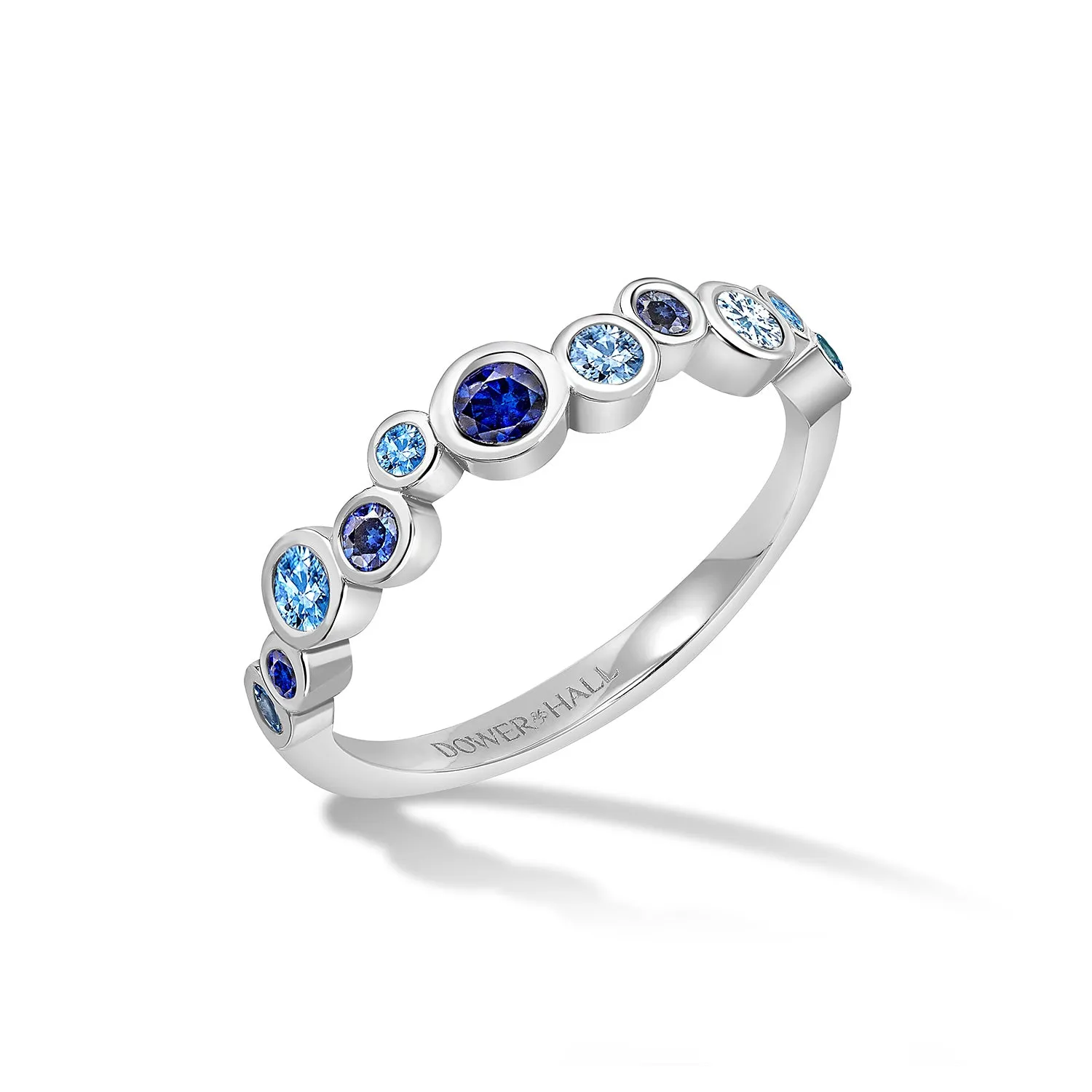18k Blue Sapphire & Aquamarine Cascade Ring - 0.50ct sold by Dower & Hall product image thumbnail 5