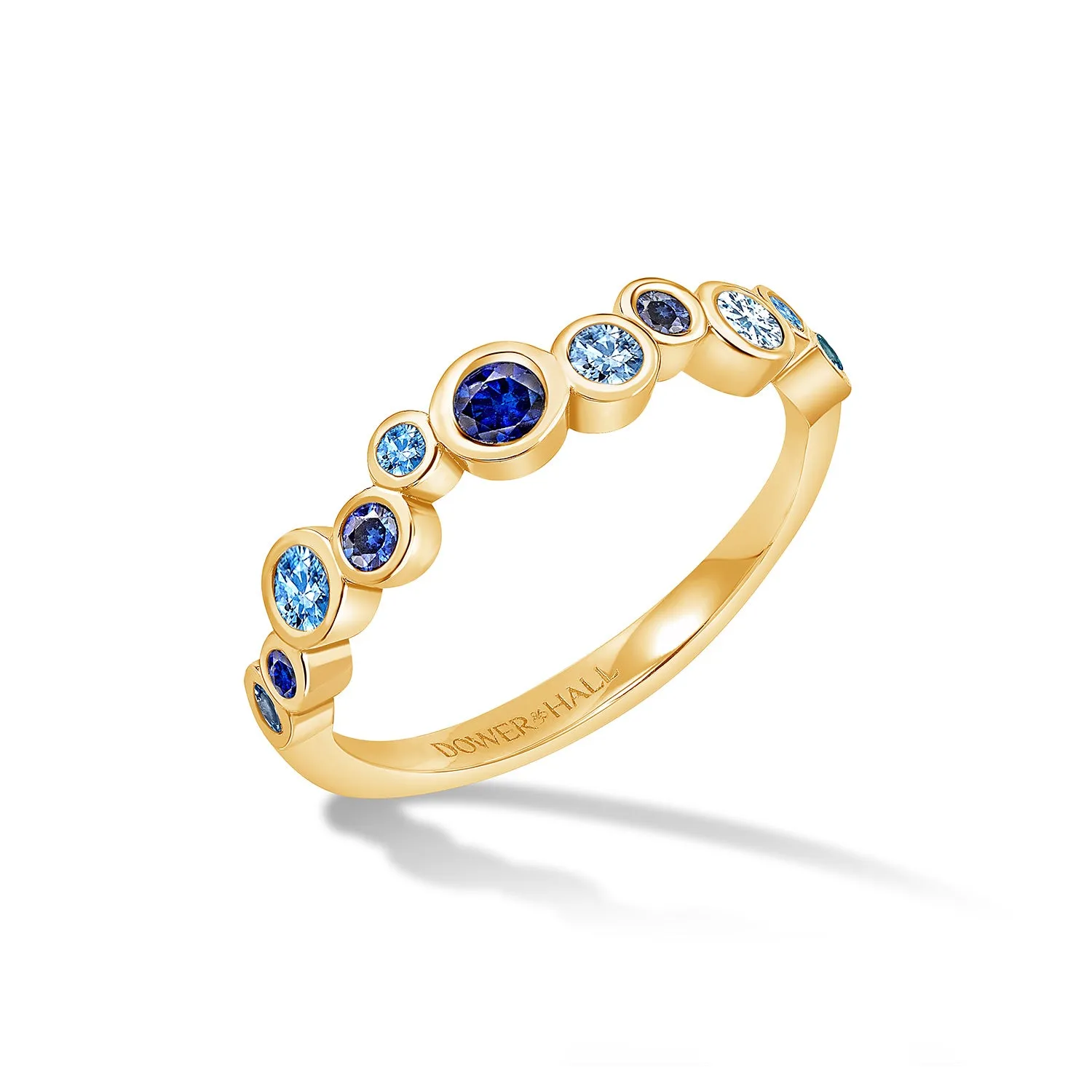 18k Blue Sapphire & Aquamarine Cascade Ring - 0.50ct sold by Dower & Hall