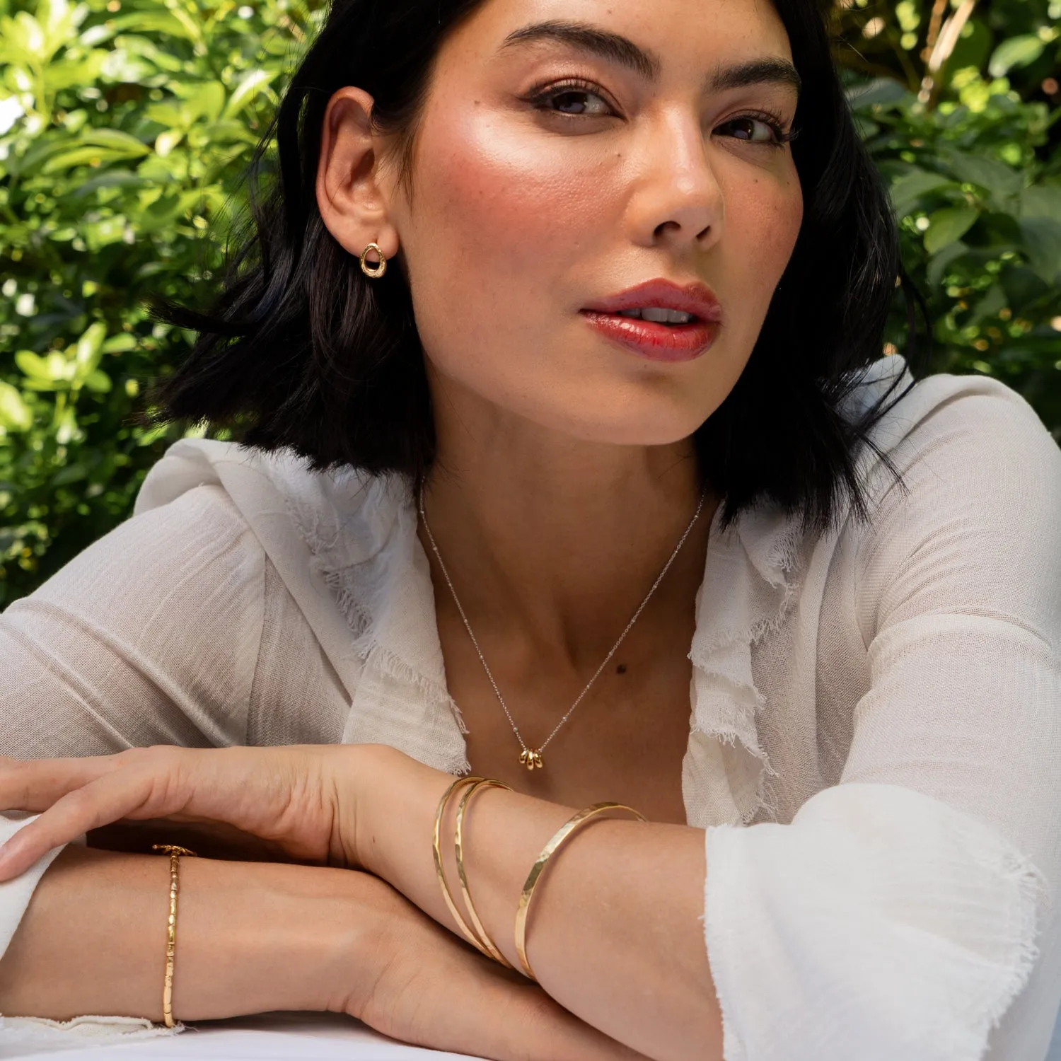 Adjustable Chain & Nugget Trio Pendant sold by Dower & Hall product image thumbnail 3