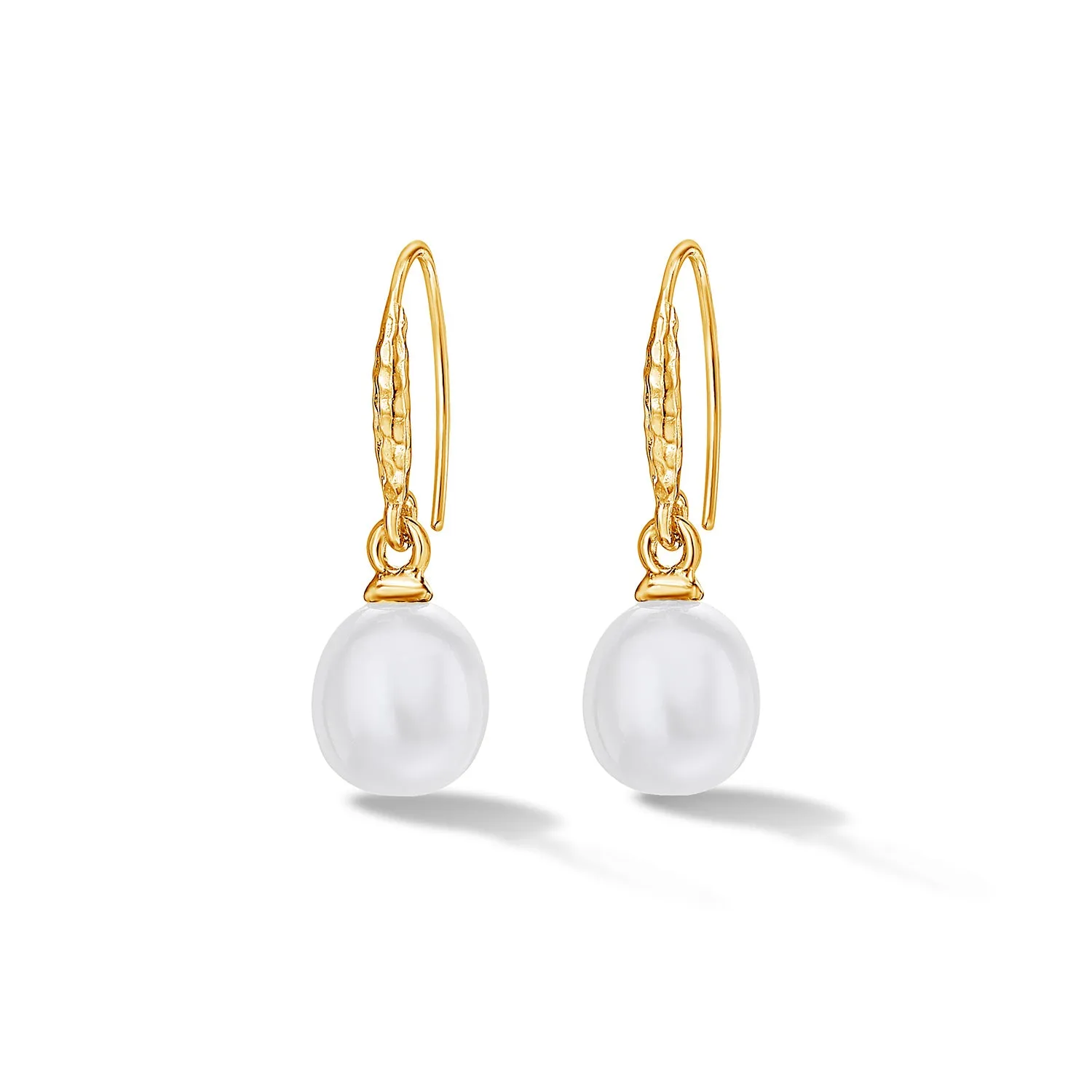 8mm Oval White Luna Pearl Drop Earrings sold by Dower & Hall product image thumbnail 4