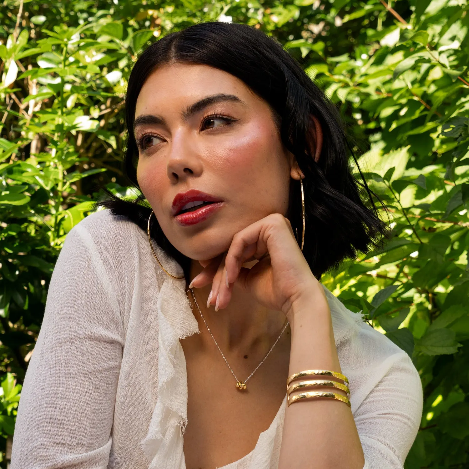 75mm Hammered Nomad Hoops sold by Dower & Hall product image thumbnail 2