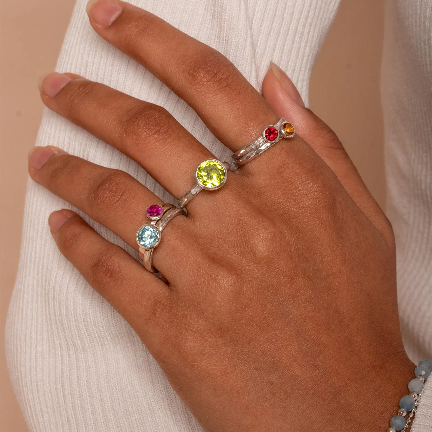 6mm Amethyst Hammered Twinkle Ring sold by Dower & Hall product image thumbnail 3