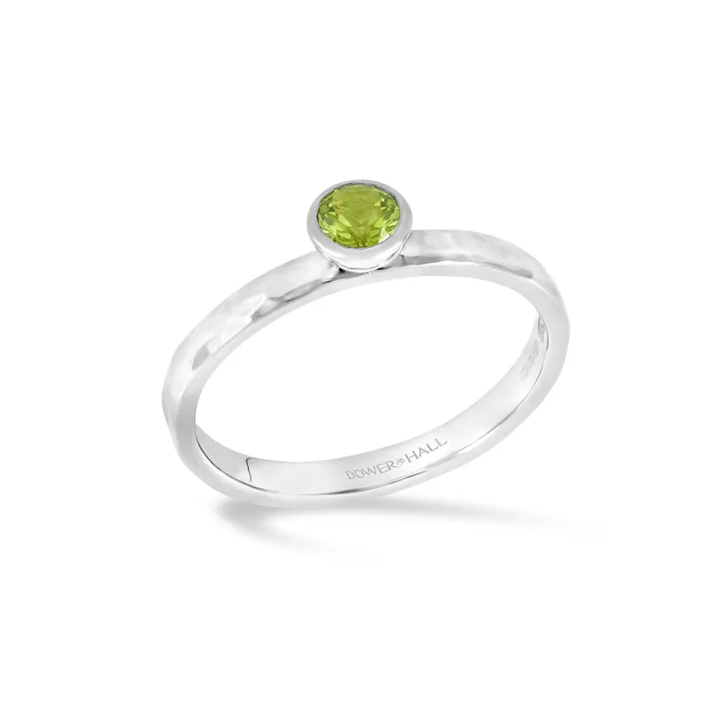 4mm Peridot Hammered Twinkle Ring sold by Dower & Hall