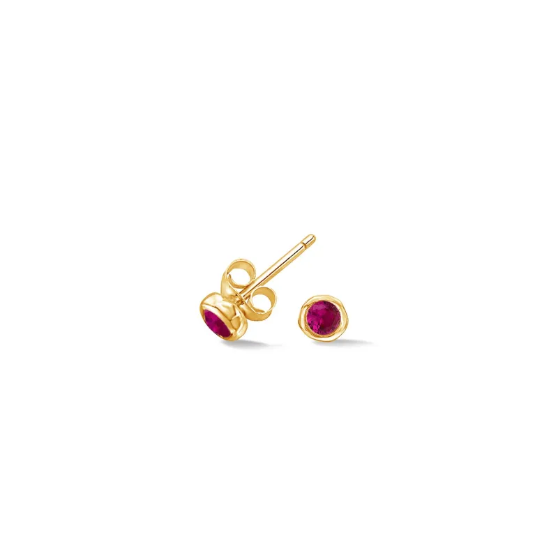3mm Ruby Dewdrop Studs sold by Dower & Hall
