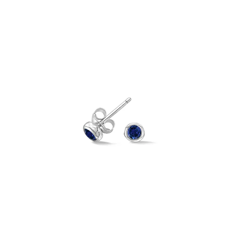 3mm Blue Sapphire Dewdrop Studs sold by Dower & Hall