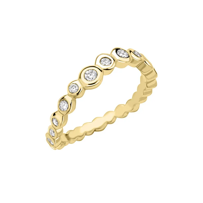 18k Gold Undulating Half Eternity Ring - 0.25ct sold by Dower & Hall