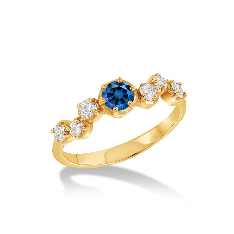 18k Sapphire & Diamond Stargazer Ring sold by Dower & Hall