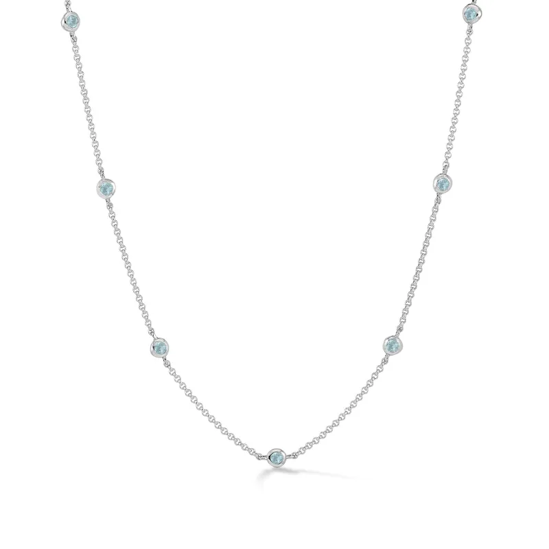 Aquamarine Dewdrop Chain Necklace sold by Dower & Hall