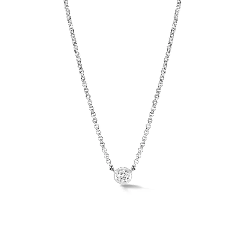 White Sapphire Round Dewdrop Pendant sold by Dower & Hall