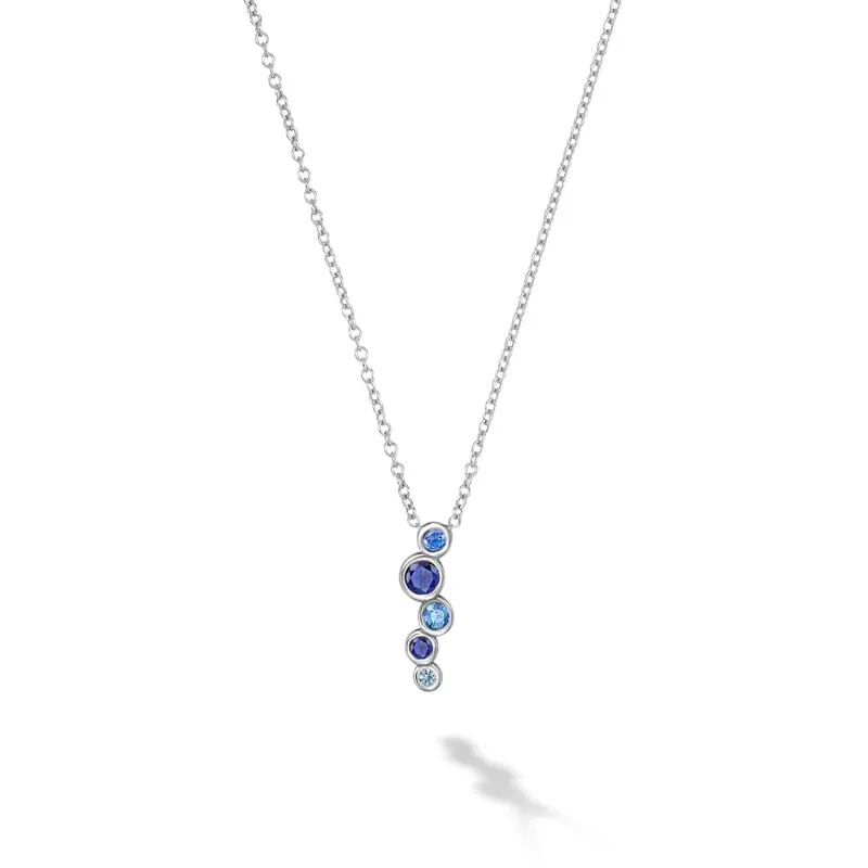 18k Sapphire & Aquamarine Small Cascade Pendant sold by Dower & Hall