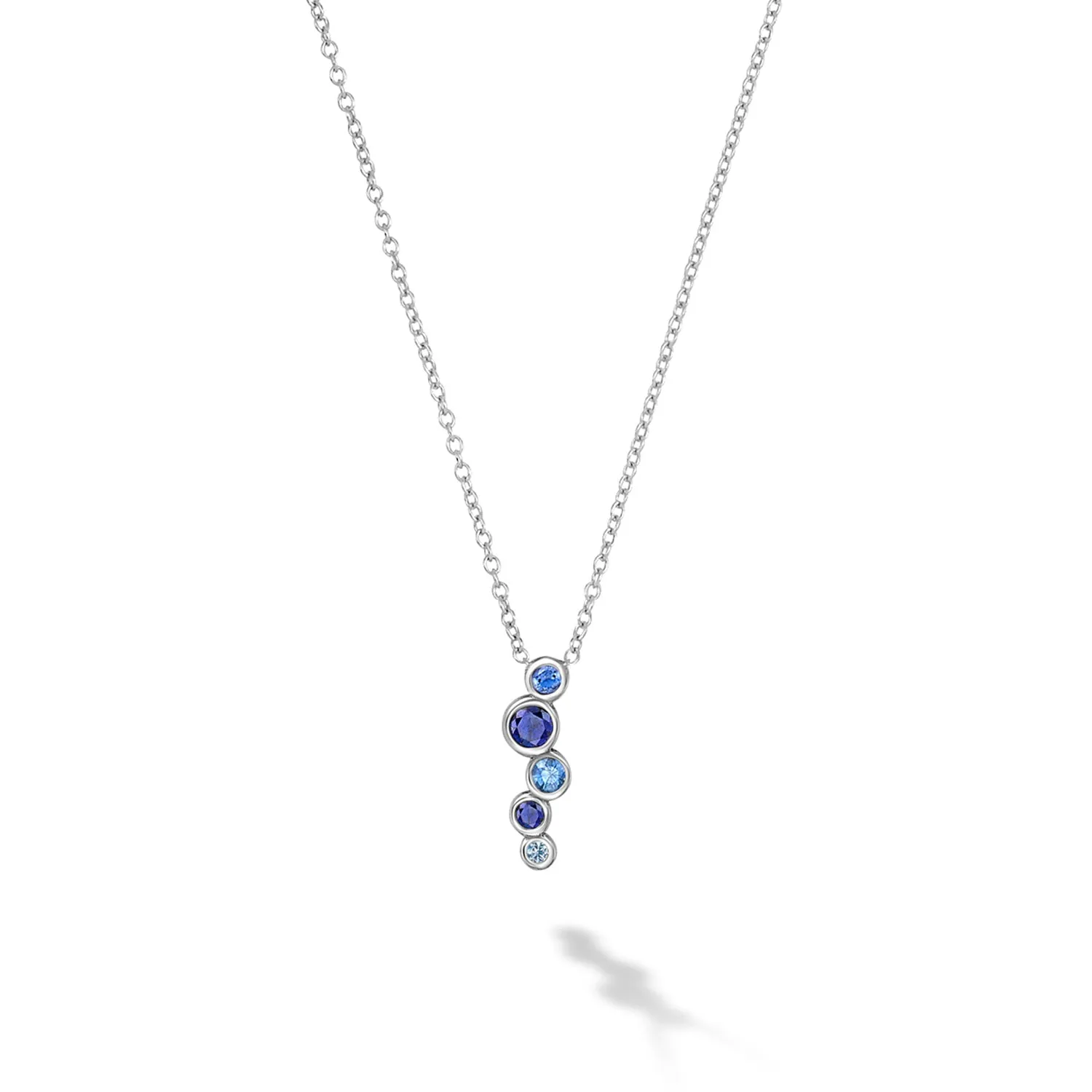 18k Sapphire & Aquamarine Small Cascade Pendant sold by Dower & Hall