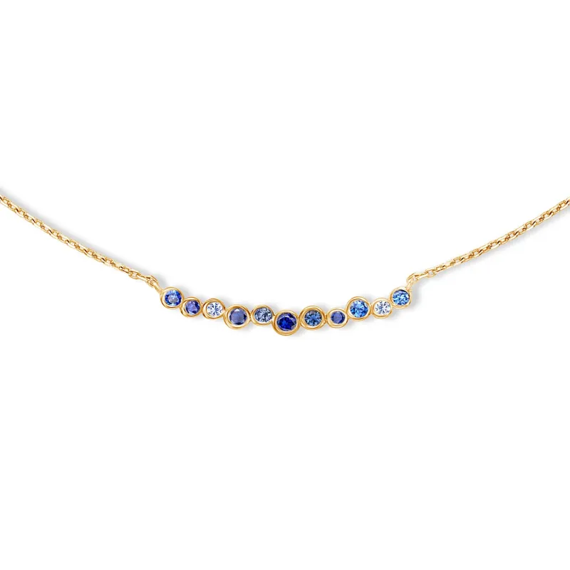 18k Sapphire & Aquamarine Medium Cascade Necklace sold by Dower & Hall