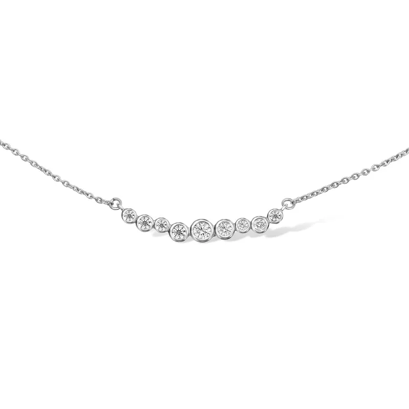 18k Gold & Diamond Small Cascade Bar Necklace sold by Dower & Hall