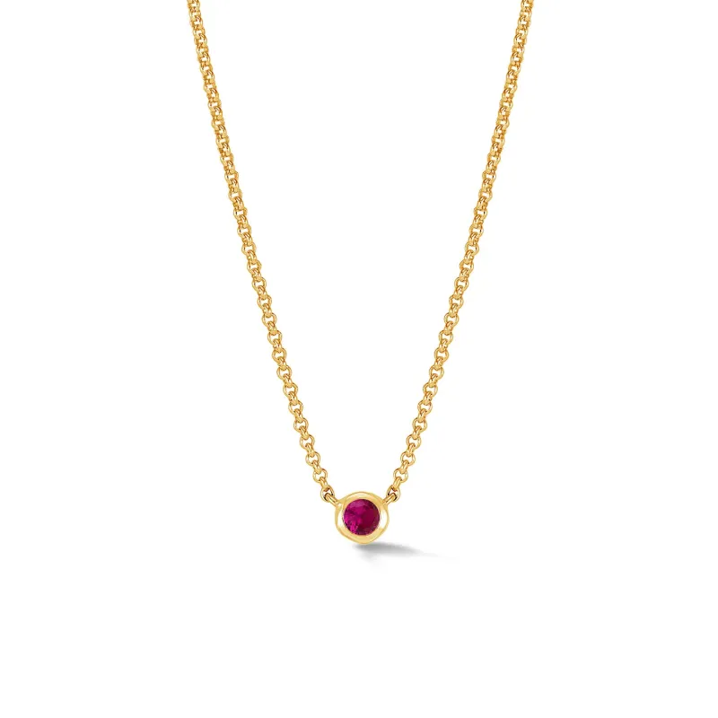 Ruby Round Dewdrop Pendant sold by Dower & Hall