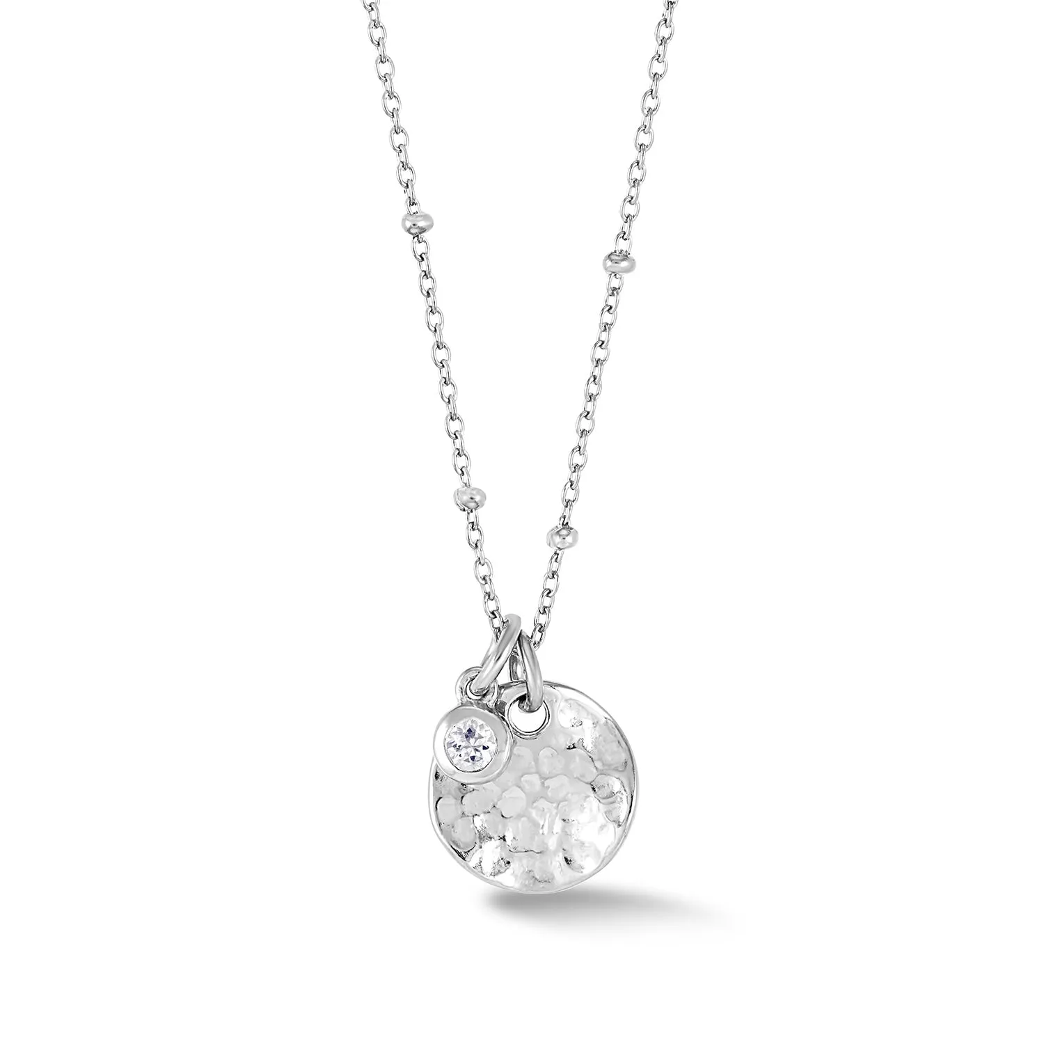 Hammered Disc & White Sapphire Array Necklace sold by Dower & Hall product image thumbnail 4