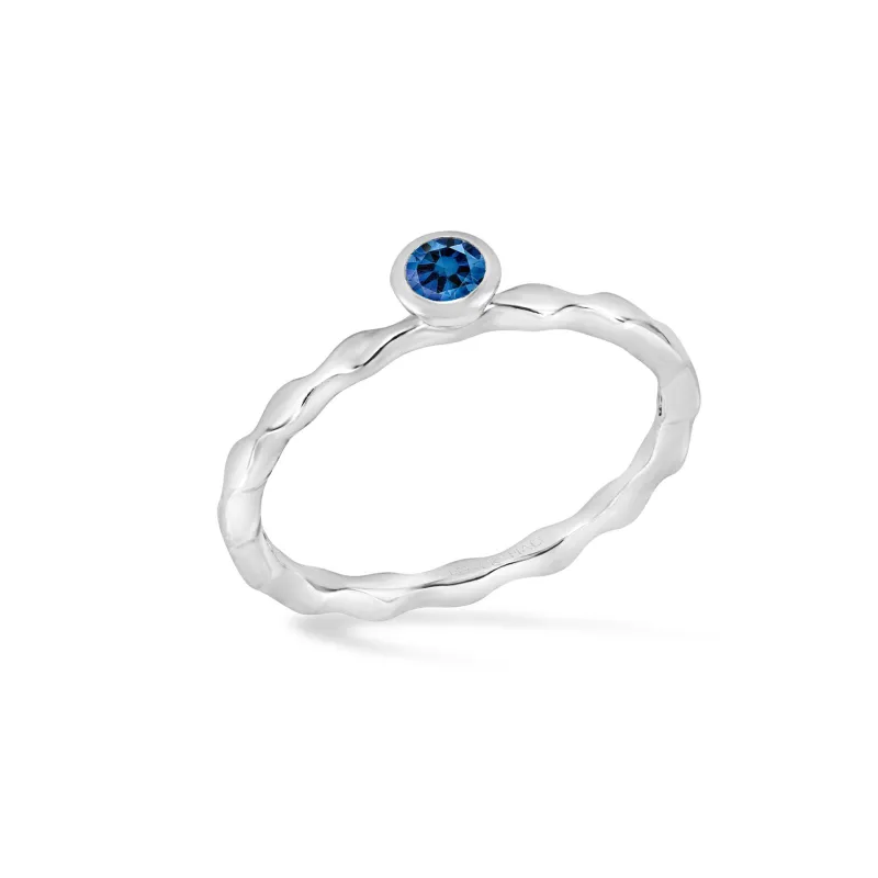 3mm Blue Sapphire Wave Twinkle Ring sold by Dower & Hall