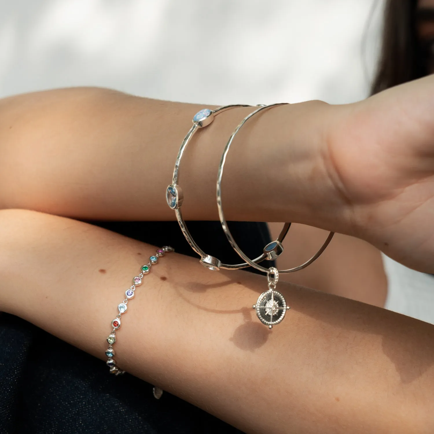 Oval Opal & Topaz Array Bangle sold by Dower & Hall product image thumbnail 4