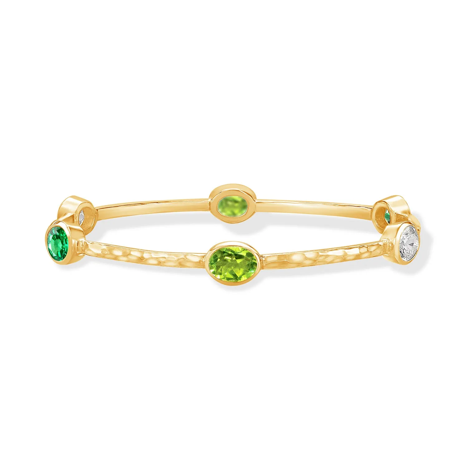 Oval Green Garnet, Peridot & Topaz Array Bangle sold by Dower & Hall product image thumbnail 5