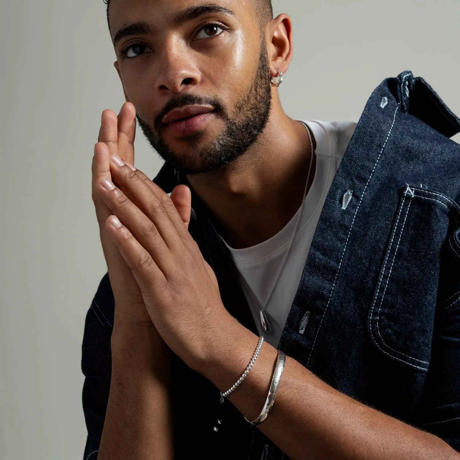 Men's Black Misanga Cord Bracelet sold by Dower & Hall product image thumbnail 4