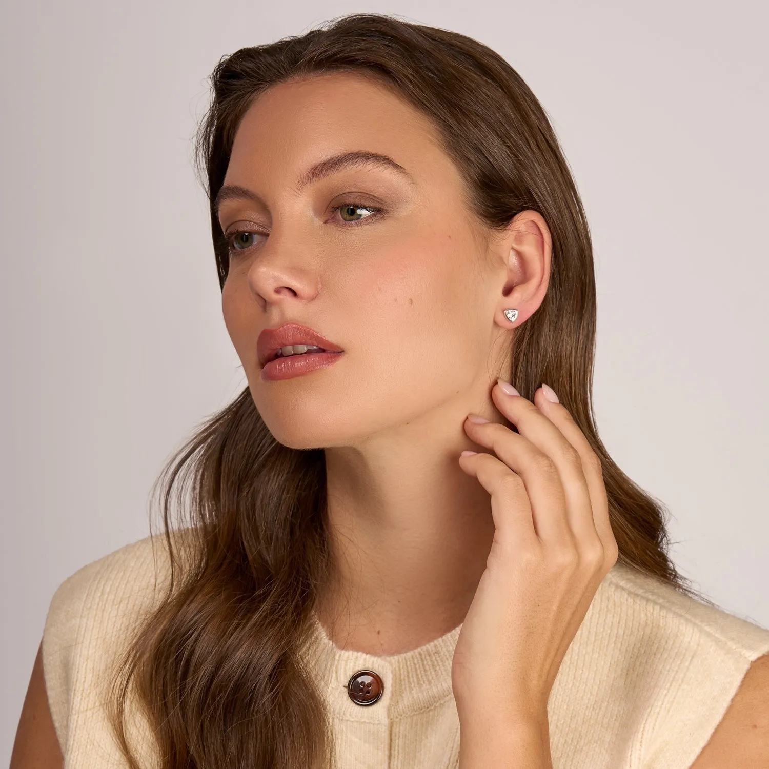 White Topaz Trillion Tutti Frutti Studs sold by Dower & Hall product image thumbnail 3