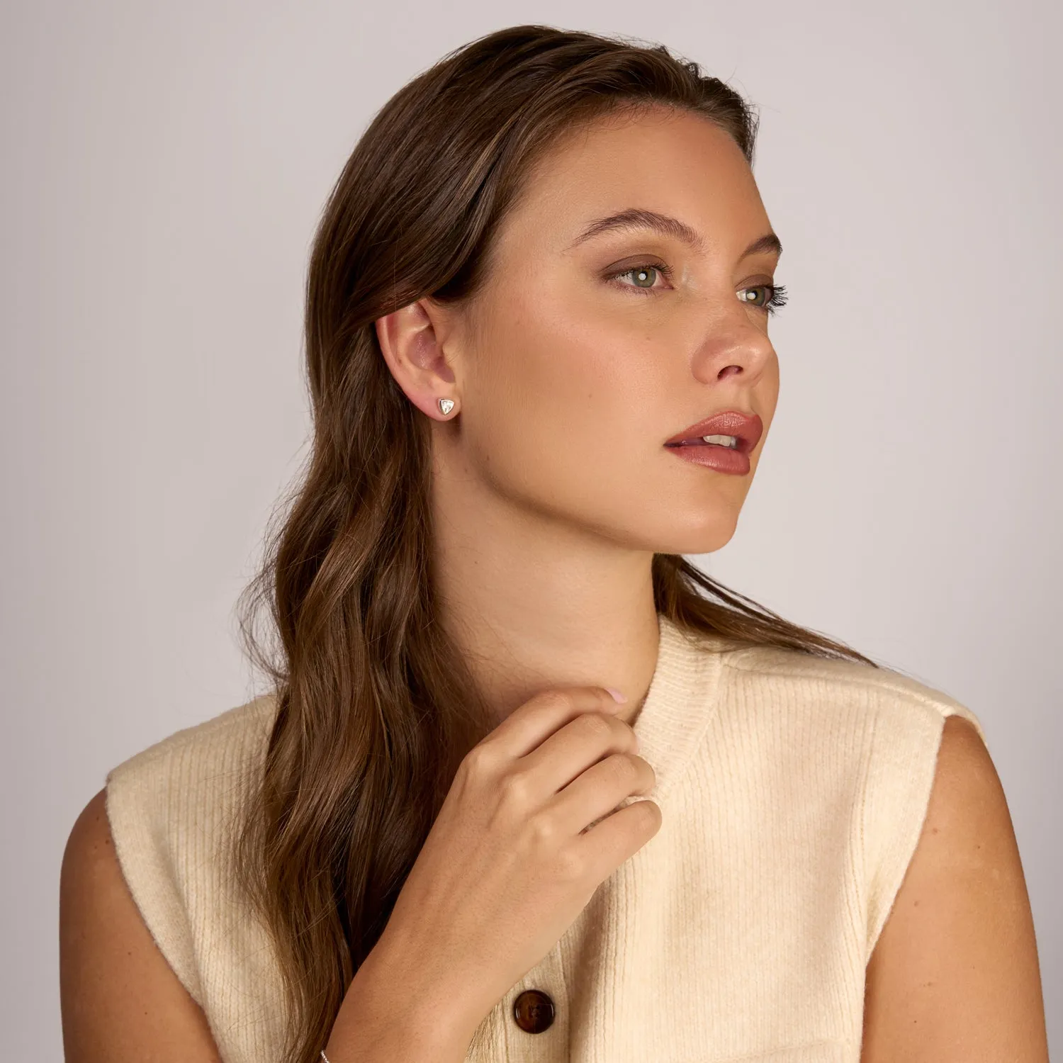 White Topaz Trillion Tutti Frutti Studs sold by Dower & Hall product image thumbnail 2